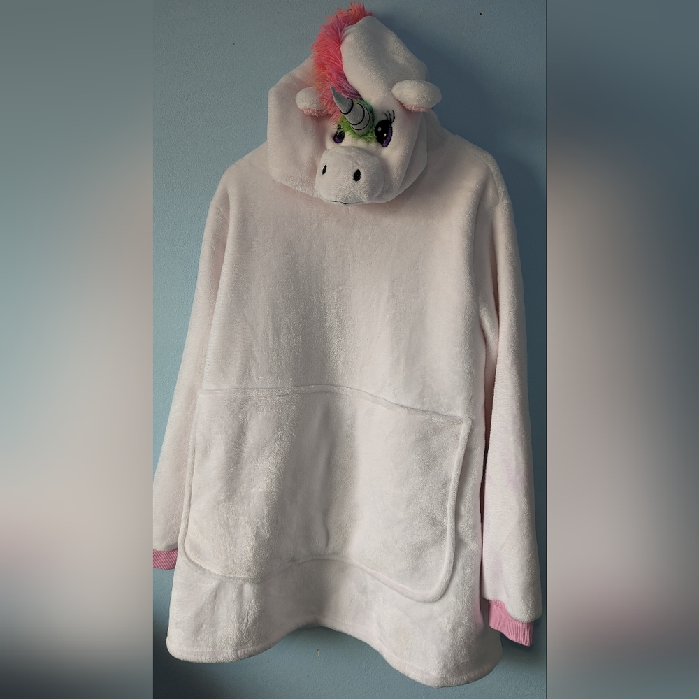 Unicorn Halloween Costume Hoodie with kangaroo pocket. Adult Sizing. Oversized